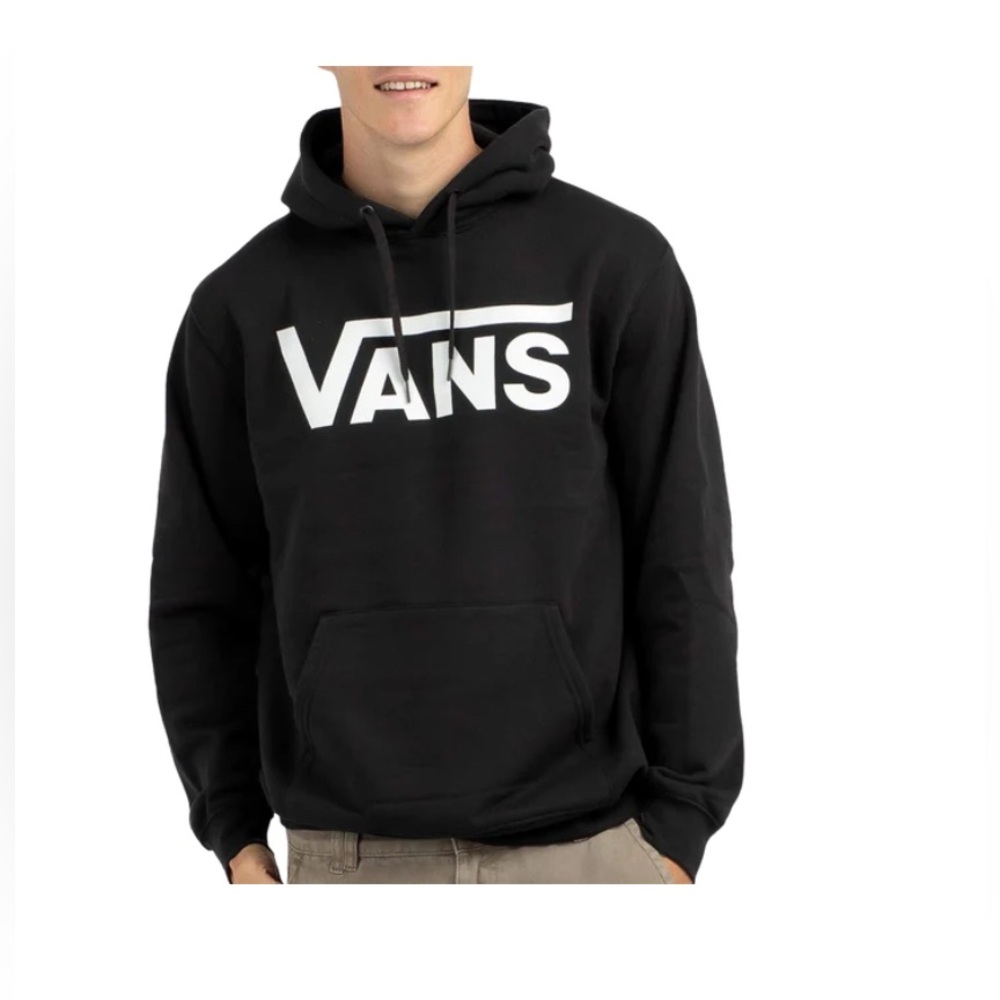 Vans Black Pullover Hoodie with White Logo